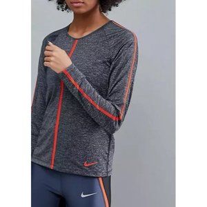 Nike tee t shirt sweatshirt sports athletic gray orange